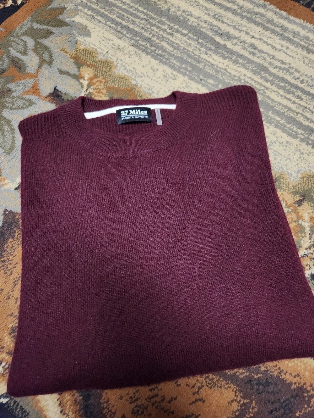 27 Miles Malibu Men's Burgundy Crewneck Sweater